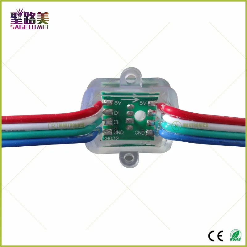 100 шт. 12 мм WS2801 2801 Цифровой Отраженные RGB LED Pixel Модуль точечные светильники Площадь