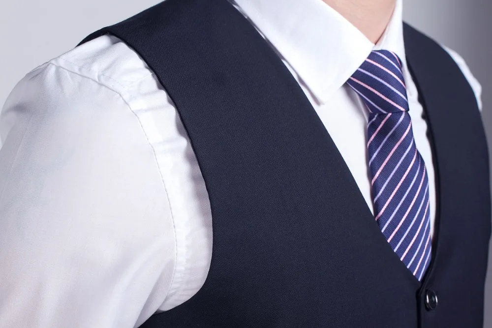 Бутик De FGG Китай SizeS 3XL темно синий мужской деловой костюм жилеты для свадебной