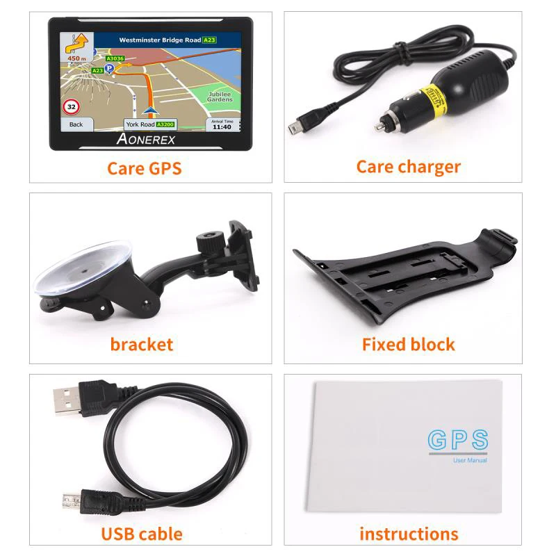 Автомобильная навигация HD FM Bluetooth 256 Мб спутниковая голосовая Navitel грузовик GPS