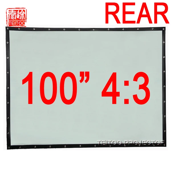 100 дюймовый 4:3 ПВХ быстро Складывающийся Портативный задний Full HD проектор