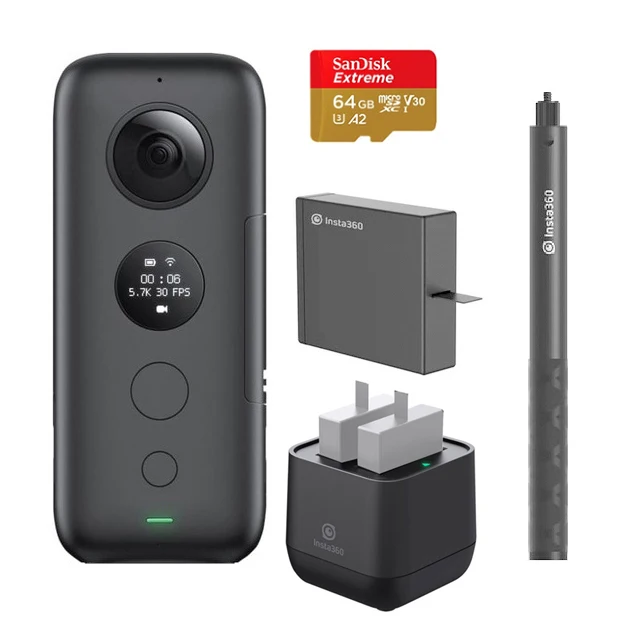 Bundle 5 Insta360 ONE X Экшн-камера 5,7 K видео 18MP фото VR Водонепроницаемая Insta 360 ONEX Мини спортивная камера для iPhone Android - Цвет: Bundle 5