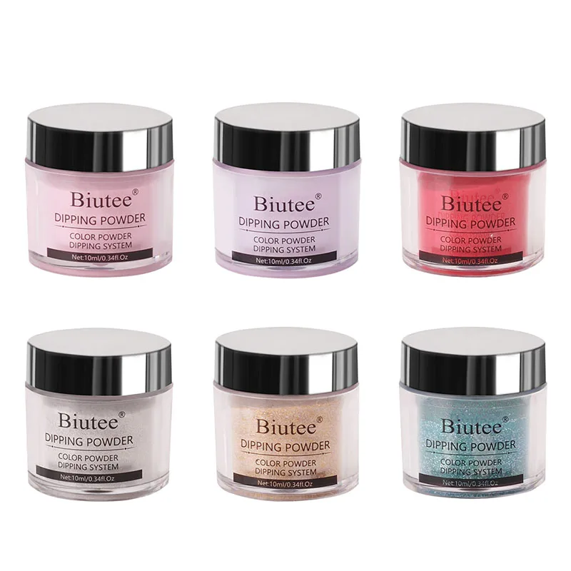 6 PCS Dipping Powder Biutee погружение порошка для ногтей Базовое покрытие градиентный французский блеск для ногтей порошок погружение градиентный блеск Лечение ногтей украшения - Цвет: 6 PCS Dipping Powder