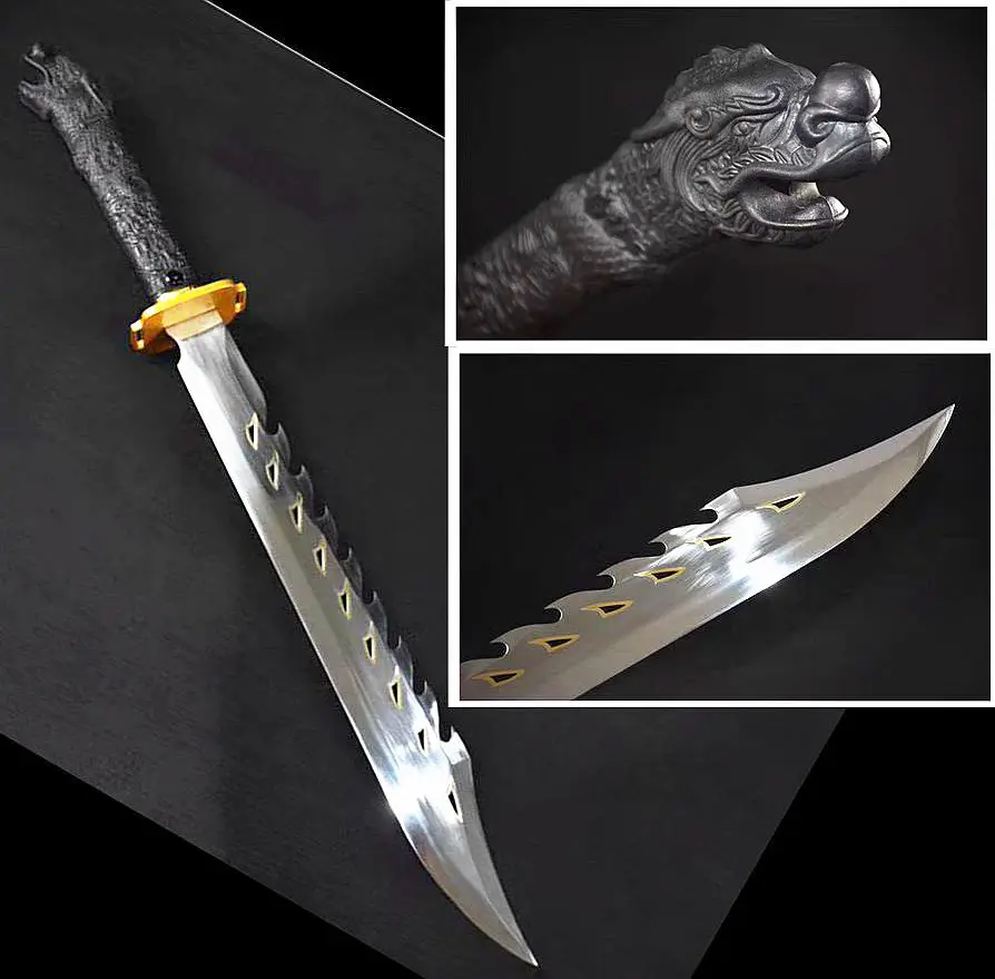 Уникальный дракон ручка Китайский KungFu Broadsword ручной работы Da Dao меч катана Битва