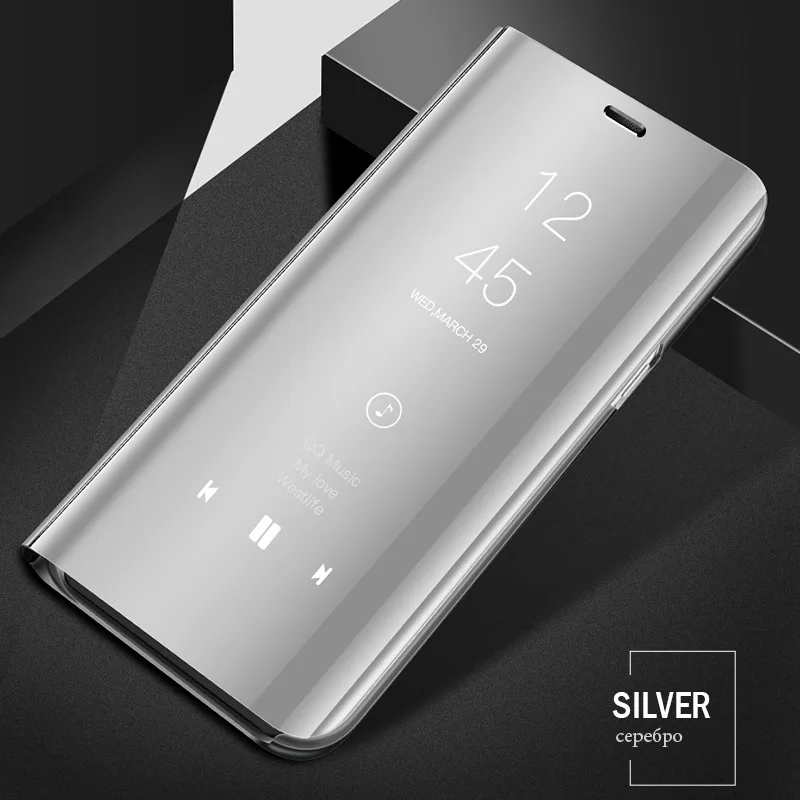 Flip Stand Mirror Case For OPPO Realme X2 Pro 5 3 R11Plus R17 A71 A83 R15 Find X Reno 2Z Clear PU Leather Cover Fundas |