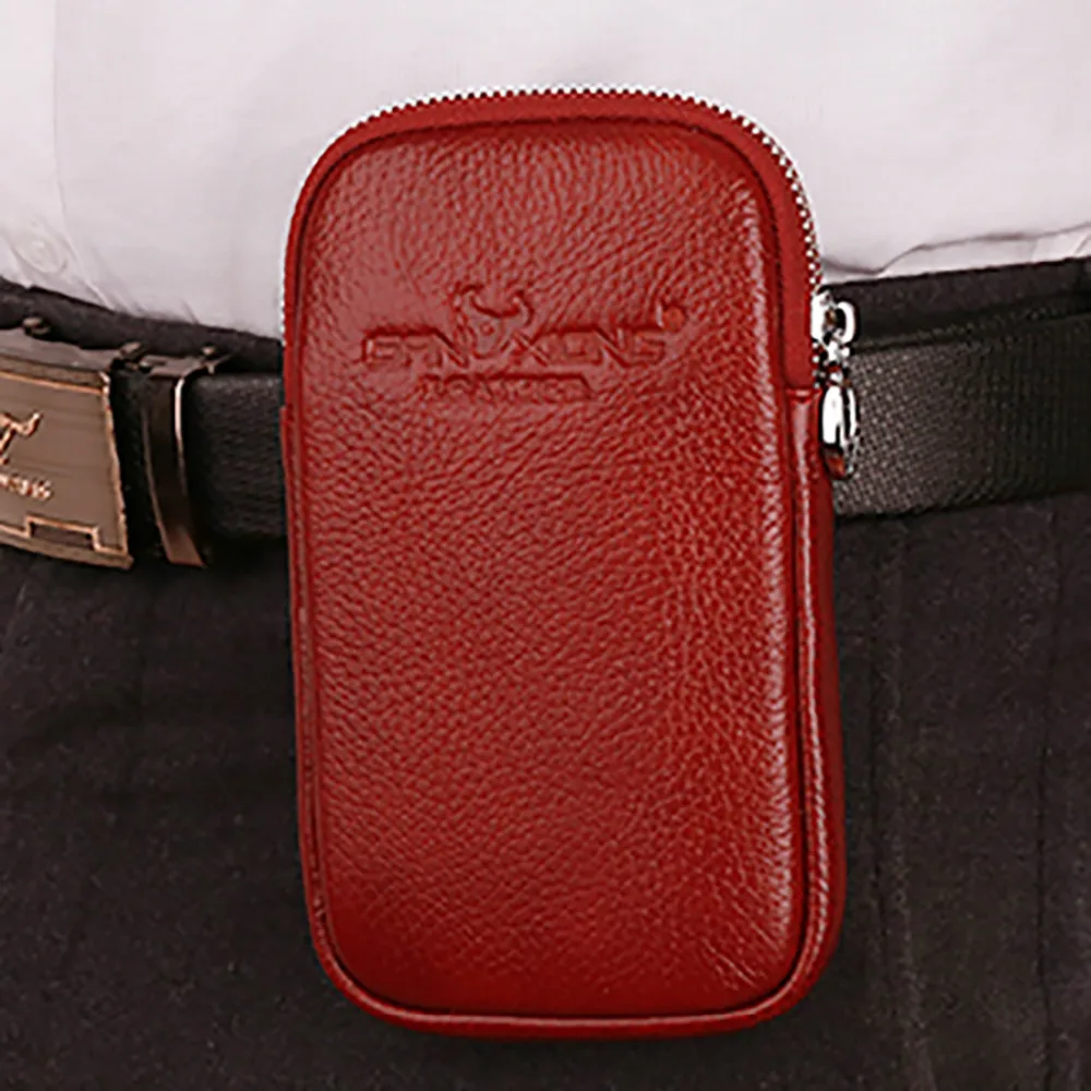 Первый слой воловья кожа сотовый/мобильный телефон чехол крючок кожаный пояс