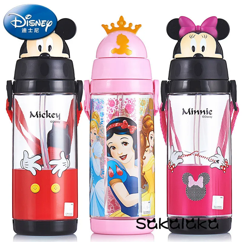 Дисней герметичные соломы Белоснежка Винни Пух Дети питьевой воды бутылки
