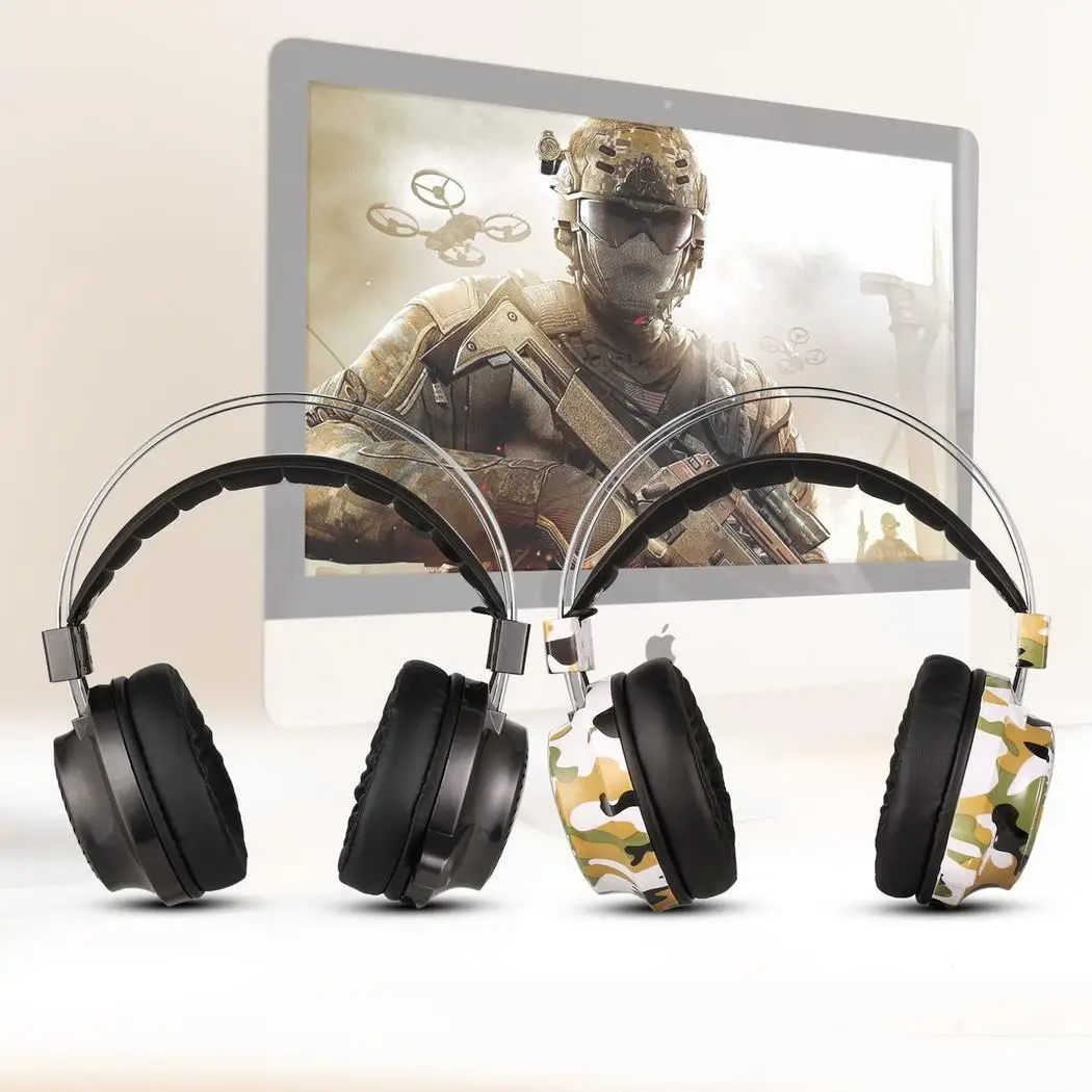 Игровая стереогарнитура наушники свет с светодио дный микрофоном PC 3 5 мм Over