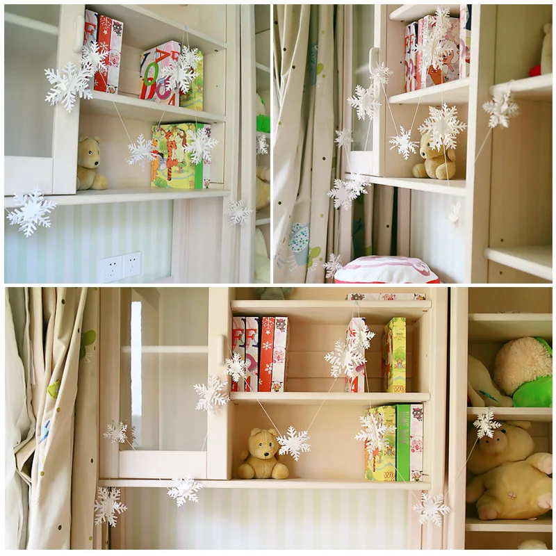 Фотография 3 м яркая белая фотография гирлянда флажок для дома Рождественская