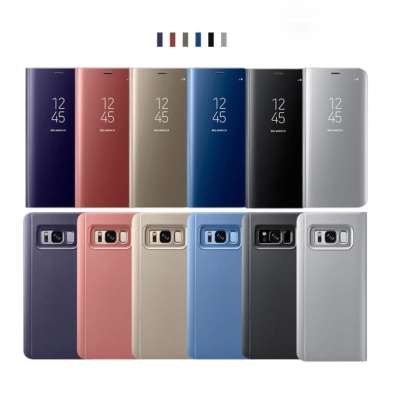 Умный кожаный чехол с зеркальной поверхностью для Samsung Galaxy S8 S9 плюс S7 S6 Edge Note 8 флип