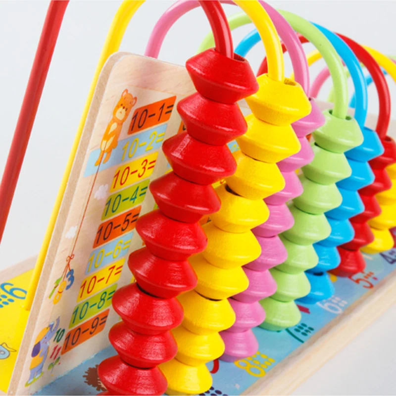 1 шт. деревянные детские математические игрушки Abacus радужные цветные бусины