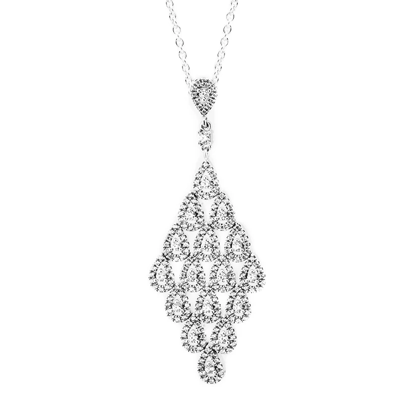 

Genuine 925 Sterling Silver Collier Necklace Cascading Glamour Necklaces Pendants Women Jewelry Party Gift Wholesale