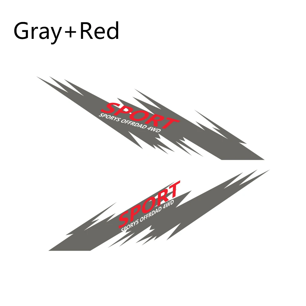 Gray Red 2 шт 210 см х 77 см автомобильные наклейки боковая юбка длинная полоса Авто DIY смешные наклейки для стайлинга автомобиля наклейки из виниловой пленки тюнинг автомобильные аксессуары - Название цвета: Gray Red