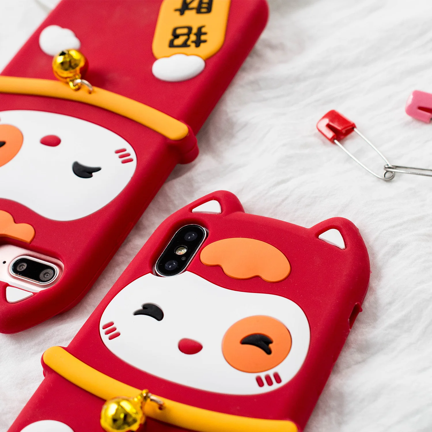Для iphone X Lucky Cat Силиконовый чехол для 7/7 plus/6 S plus 8 манэки-нэко \ праздничный мягкий