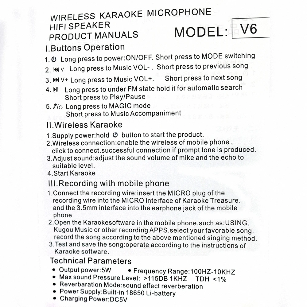 V6 беспроводной караоке Bluetooth KTV HIFI динамик эхо-смеситель конденсаторный микрофон пение встречи микрофон динамик PK WS-858