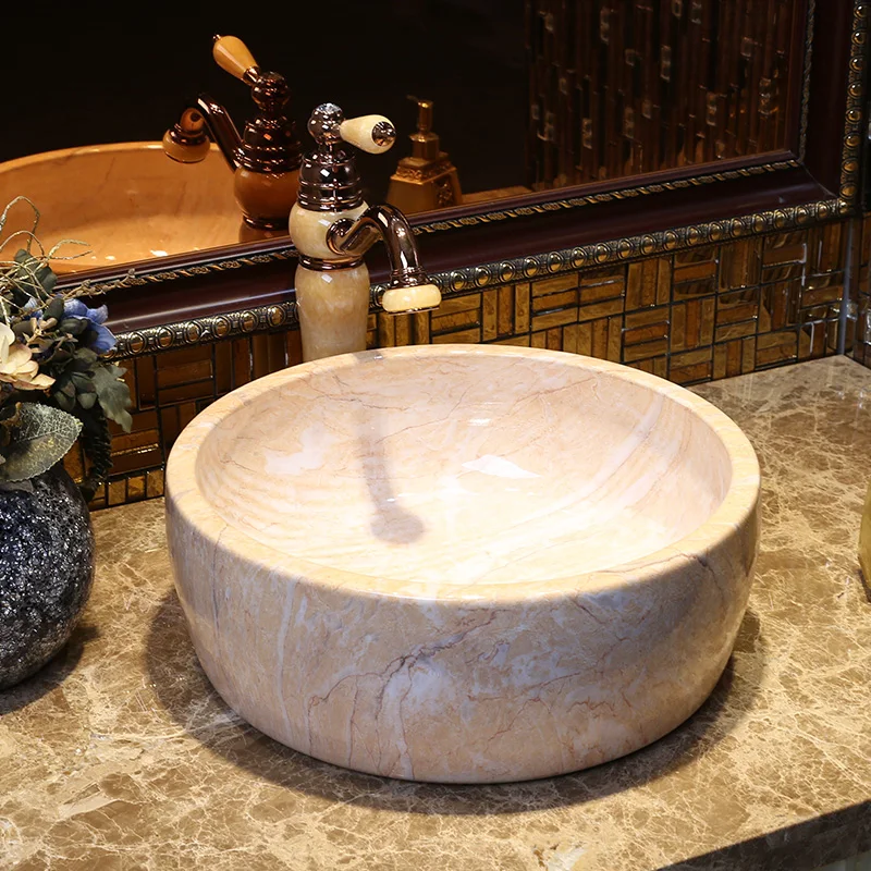 

King Yantai art basin round marble imitation Basin 9036