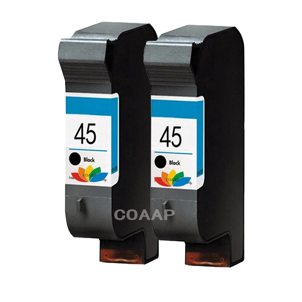 Best 2pk إعادة تعبئة 45 خراطيش حبر استبدال hp 45 أسود ل فاكس 1220 1220xi 1230 فوتوسمارت 1000 1215 فاكس 1220 طابعة