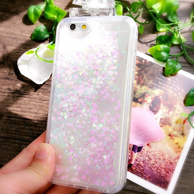 Для Iphone 5 SE 6 s Plus 7 плюс Прекрасный Блеск звезда Жидкость Сердце Ясно Мерцающий