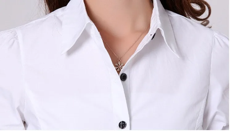 2016 New Fashion Summer Lady's shirt Woman 5 minutes of sleeve White Designer Casual shirts Free shipping |