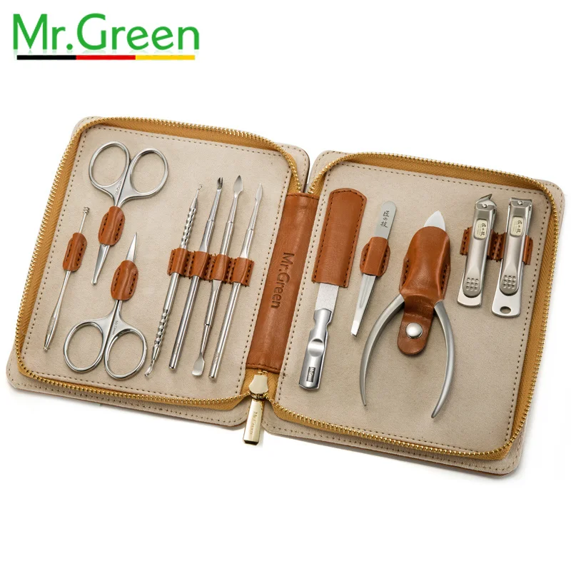 MR. GREEN педикюрные кусачки для ногтей, подарочный набор, семейный набор для ногтей из нержавеющей стали, профессиональные кусачки для маникюра, ножницы для омертвевшей кожи с кобурой
