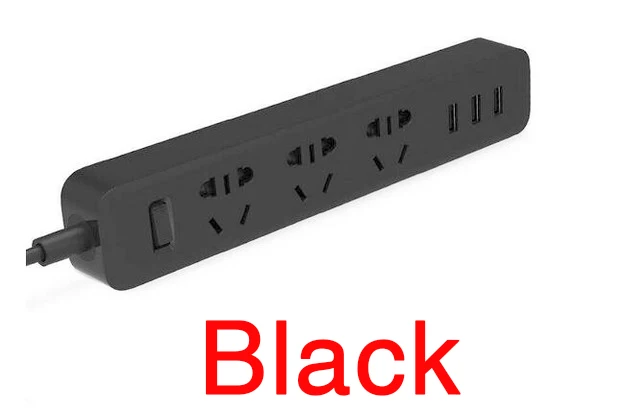 Black xiaomi Мощность полосы быстрой зарядки с 3 портами(стандарт пролонгации гнезда штепсельной вилки с Стандарт розетки Мощность полосы 10A 250V 2500W - Цвет: Black
