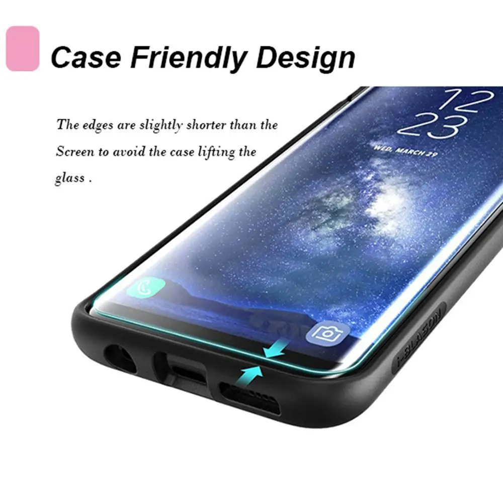 100 шт оптовая продажа чехол подходит для 3D изогнутое закаленное стекло Samsung Galaxy S8