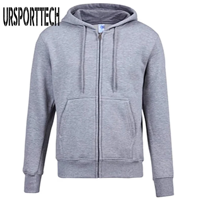 Мужская толстовка на молнии Повседневная однотонная Толстовка в стиле хип хоп