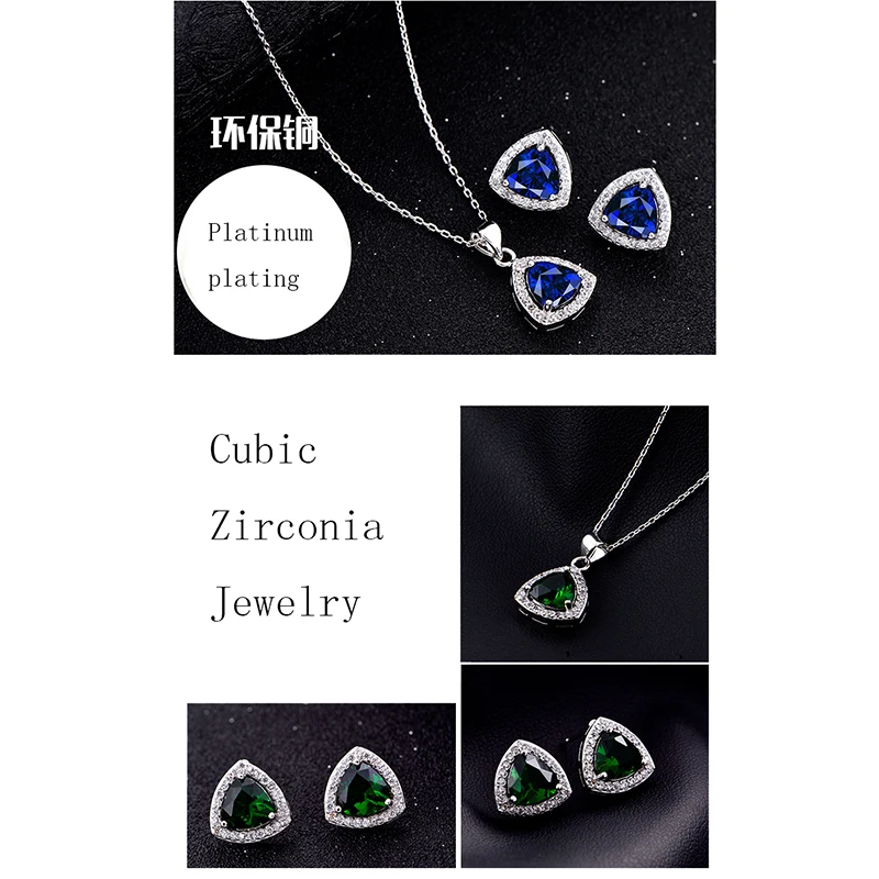 Женские серьги гвоздики и ожерелье с Зелеными камнями|earrings and necklace|necklace earringswomen