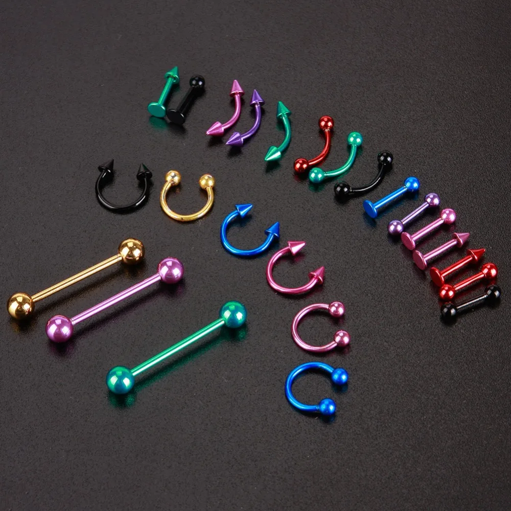 24 шт./компл. хирургический нержавеющий стержень для бровей сосков носа языка ушей