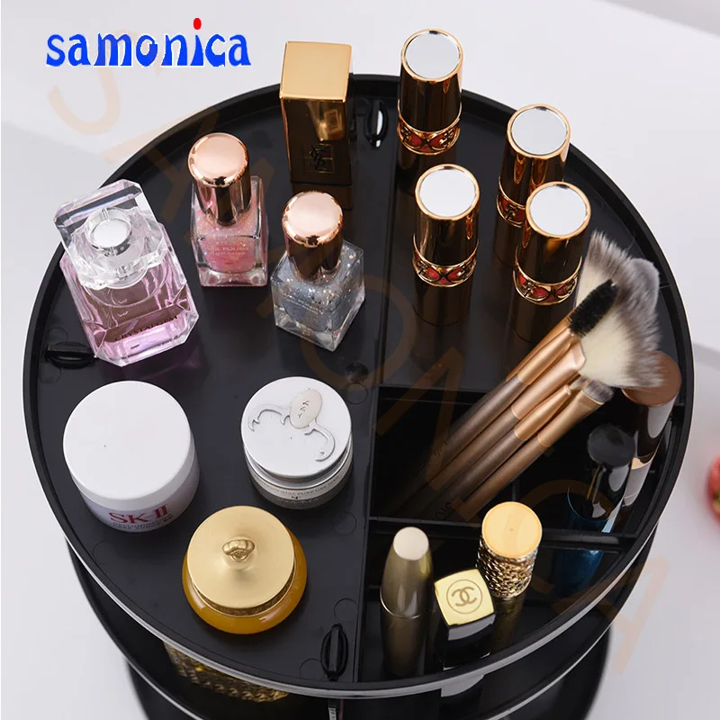 Модный вращающийся на 360 градусов круглый органайзер для макияжа держатель