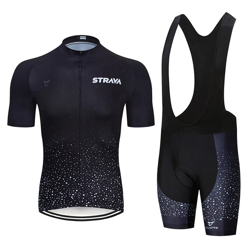 2019 STRAVA летние мужские Pro Велоспорт Джерси комплект велосипед Костюмы MTB