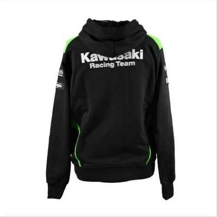 2018 мотоцикла Kawasaki кофты Вышивка Досуг толстовки мотоциклетные с