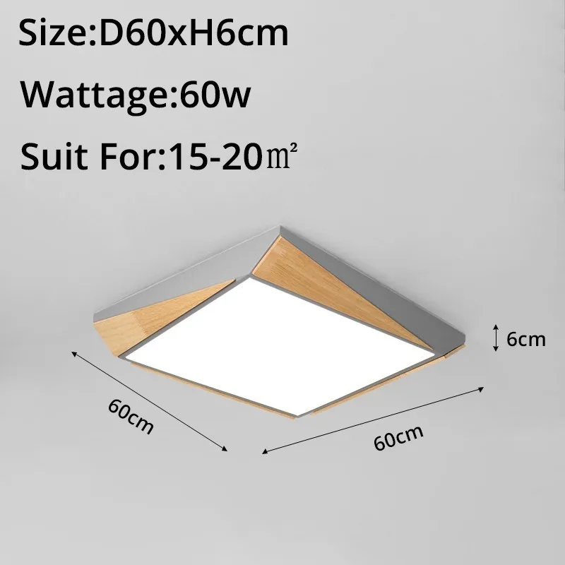 gray 60x6cm 60W Современные светодиодные потолочные лампы для гостиной спальни 95-265 в Внутреннее освещение потолочный светильник с дистанционным управлением - Цвет корпуса: gray 60x6cm 60W