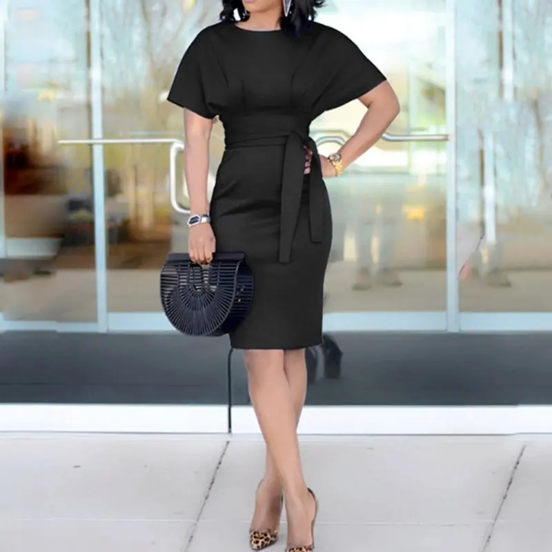 Летний сексуальный клуб офисных леди плюс размер черные женские миди платья Bodycon
