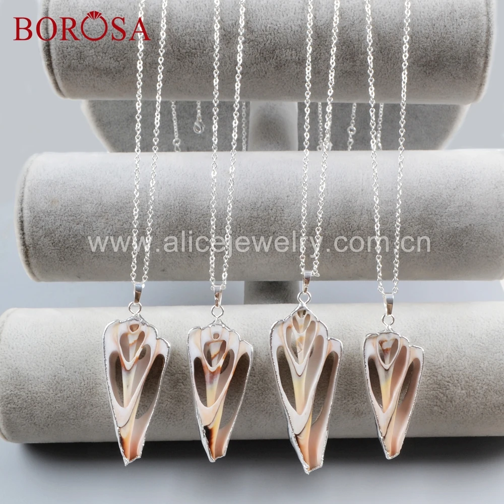 BOROSA 12 шт. кулон с натуральным кулоном в виде раковины для изготовления ювелирных