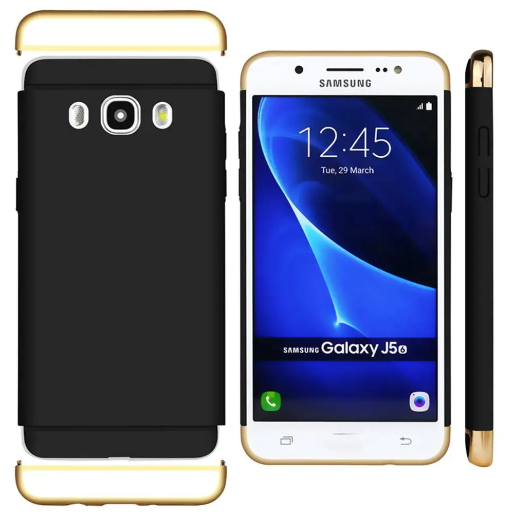Чехол для Samsung Galaxy J5 2016 j510 J510F Золотой матовый полный защитный противоударный