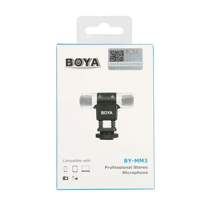 BOYA BY-MM3 с двумя головками профессиональный стерео микрофон для записи iPhone Android смартфон DSLR камера DV livereaming видео