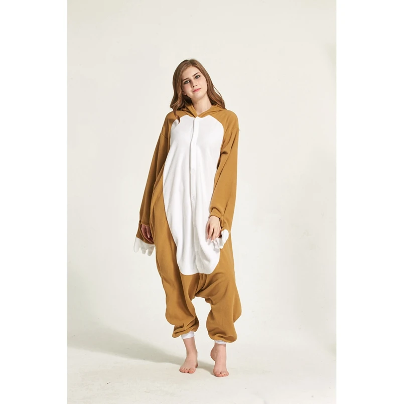 Лень животных пижамы Onesie Толстовка для взрослых Для женщин Для мужчин Пижама праздника Хэллоуин пижамы руно полной длины