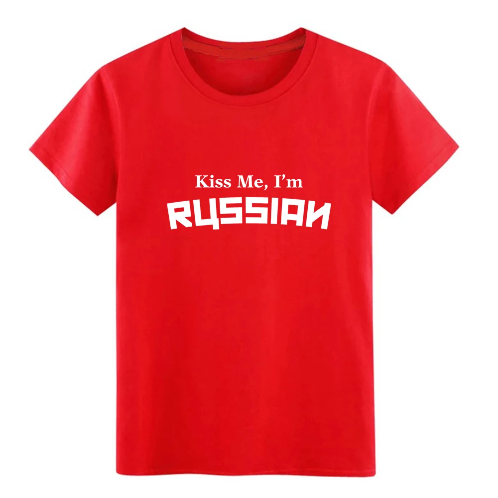 Футболка kiss me i m rus sian S 3xl с короткими рукавами на заказ Повседневная футболка