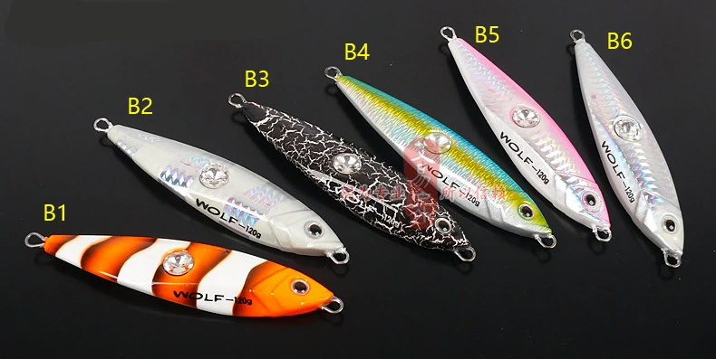 ECOODA Алмазный глаз волк серии 80g120g180g250g свинцовые грузила джигггинг приманка глубокое море светящиеся искусственные рыболовные приманки - Цвет: 80g x 6pcs pack