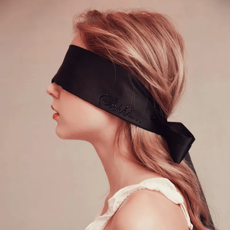 Черные глазки для секс игрушек Сексуальная атласная маска глаз черные повязки на