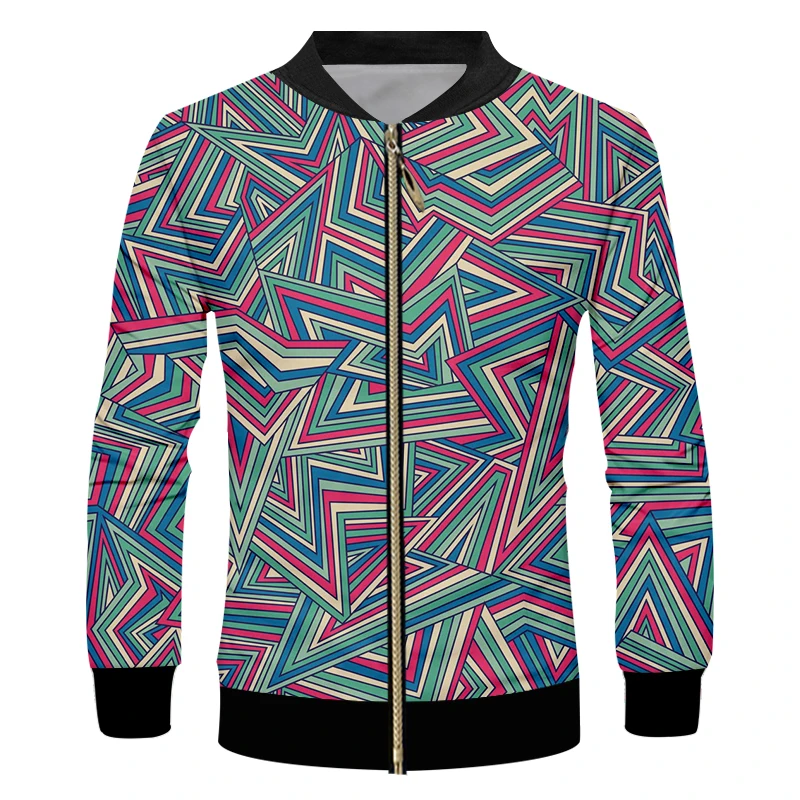 Мужская куртка на молнии UJWI лидер продаж с геометрическим рисунком мужская