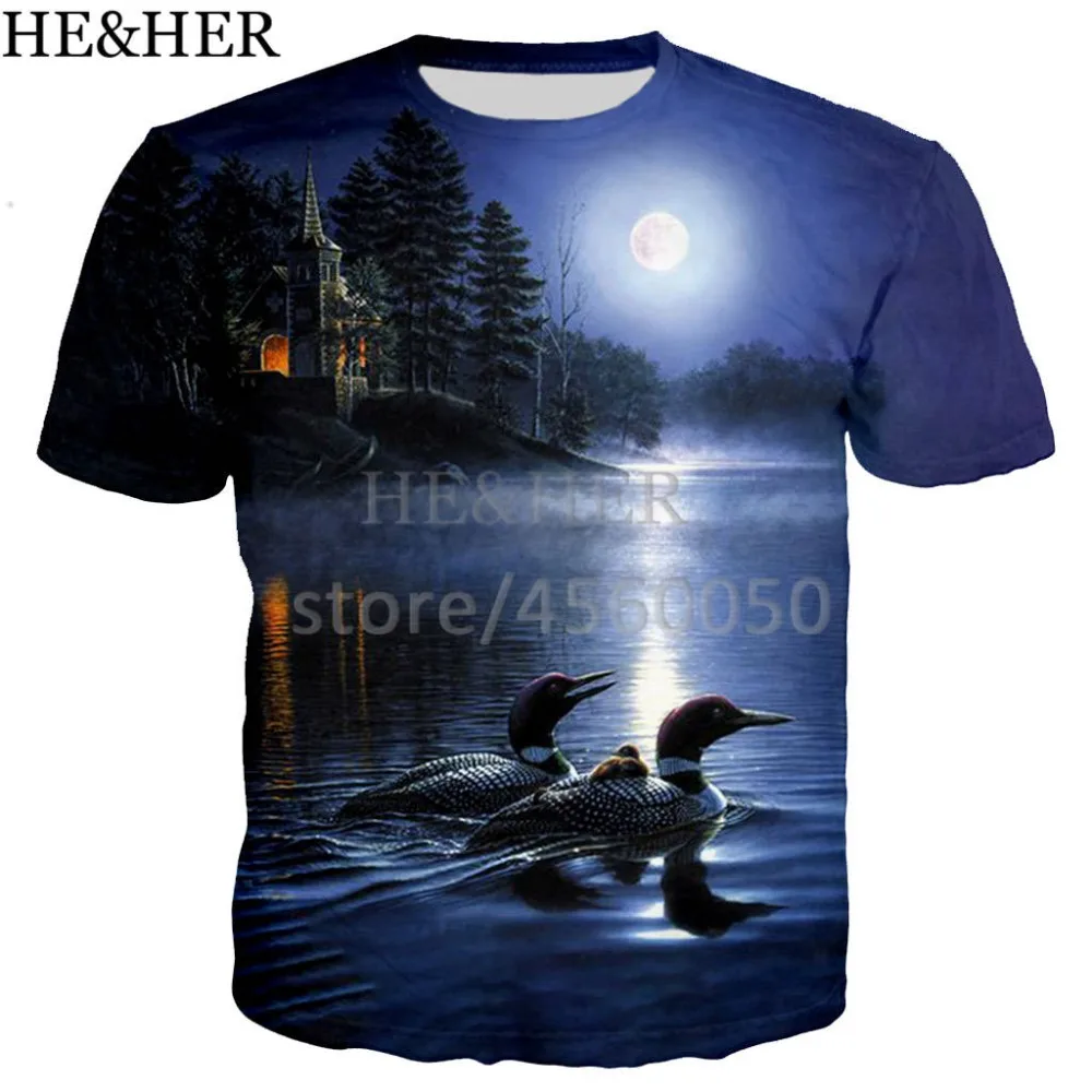 

New funny animal Wild duck 3D printed tee shirts funny fashion summer shirts cool shirt for men women unisex casual top