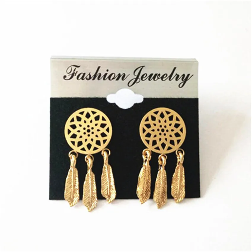 GORGEOUS TALE Boho Dreamcatcher Stud Earring For Women Silver Color Vintage Stainless Steel Geometric Earring BFF Gift