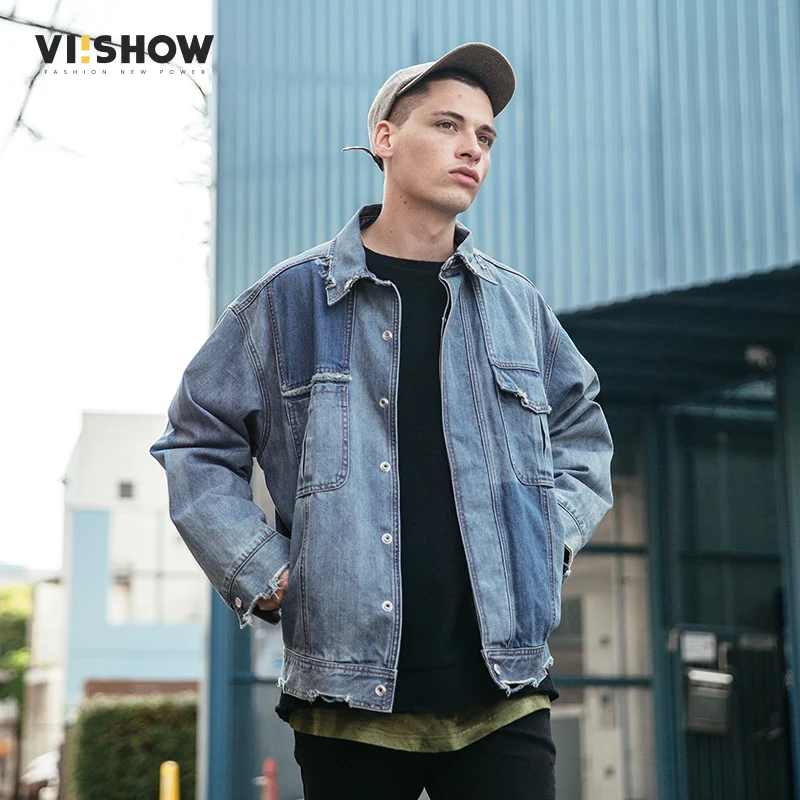 VIISHOW 2017 новое поступление синяя джинсовая куртка Мужская модная брендовая одежда