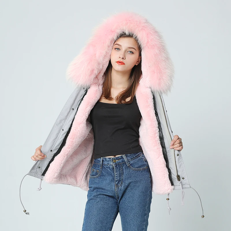OFTBUY, серые парки, зимняя куртка для женщин, зимнее пальто, женская парка, пальто с натуральным мехом енота, воротник с капюшоном, теплая плотная