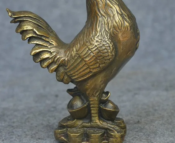 YM 322 Китайский народный фэншуй медный Бронзовый Зодиак курица петух|statue|statue bronze |