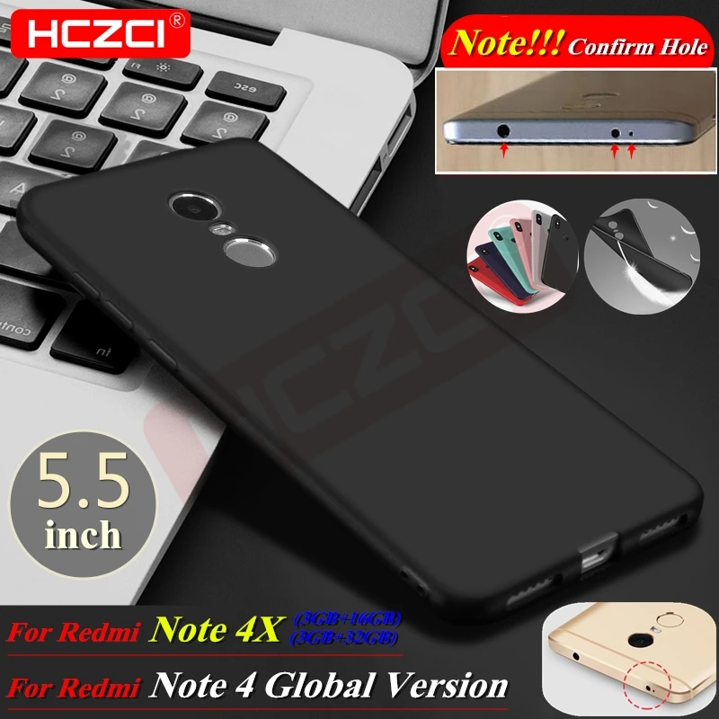 For Xiaomi Redmi Note 4X Matte Pure Color Soft Silicone Case 4(Global Version) Protective Cover HCZCI Quality |