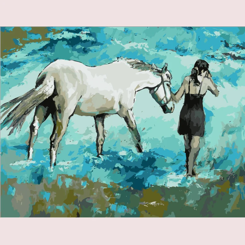 Картина с животными сделай сам Раскрашивание по номерам на холсте настенная