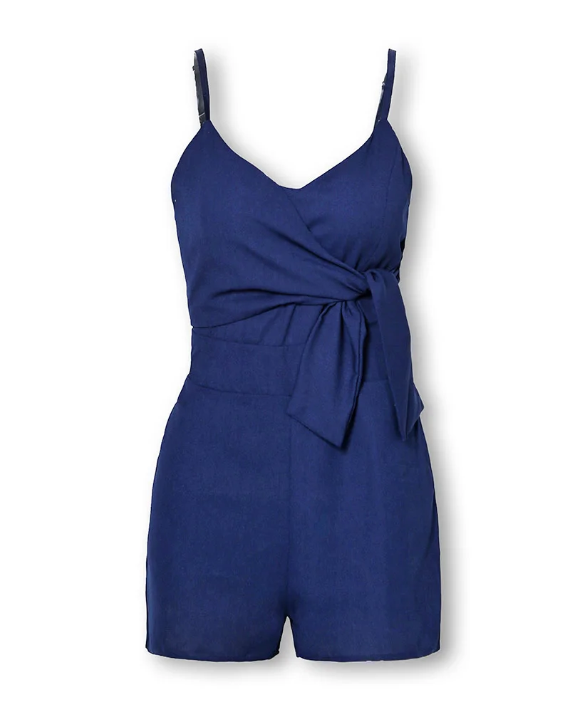 

Referral Spaghetti Strap Bowknot Design Romper 2019 New Women Summer Sleeveless Romper