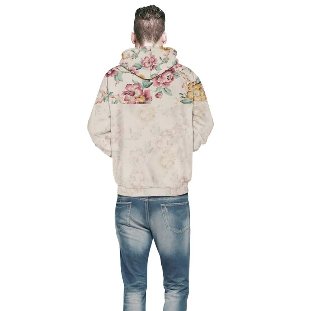Толстовка с капюшоном BombFun 3D рисунком для мужчин и женщин цветами | Мужская одежда